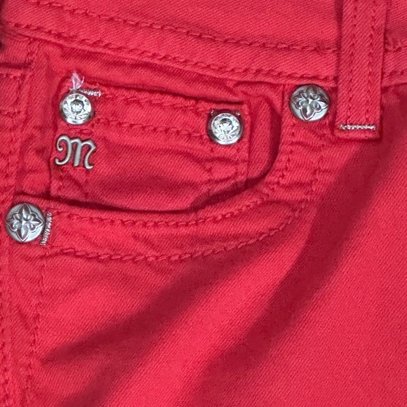 Miss Me Skinny Jeans Women 26 Red JP5335S8 Embroidered Rhinestone Pockets - Picture 6 of 14
